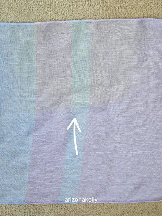 Linen Scarf With Faded Spot/Discoloration Blue & Lavender - Picture 3 of 9